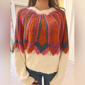 Zara Multicolor Knit Crop Sweater
